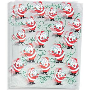 Unique Santa Large Cellophane Bags, 20" x 16", Multicolor