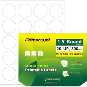 2.5 Inch Round Labels Printable,40 Sheets,12 Round Labels per Sheet,Matte Circle Stickers 2.5 Inch for Laser/Inkjet Printers,Round Labels 2.5 Inch,2.5 Inch Circle Labels, Letter Size