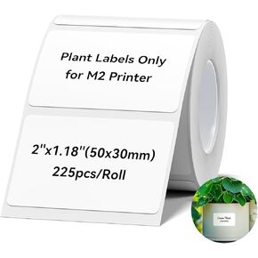 NIIMBOT Plant Labels Only for M2 Printer, 1.57'' x 1.18''(40x30mm) Labels for Organizing, PET Material, Waterproof and High-Temperature Resistance, Long Storage Time(Clear)