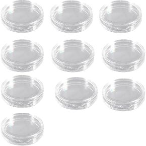 10Pcs Coin Holder Clear Transparent Plastic Round Coin Capsule Collecting Storage Box Case Holder Coin Box Coin Protector Money Handling Products