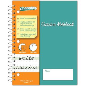 Channie's Visual Cursive Notebook 120Pages Easy to learn Practice Cursive Size 8.5" x 11"