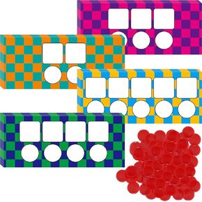 Sound Box Phonic Games, 28 PCS Dry Erase Mats & 100 Plastic Chips Phonemic Awareness Letter Sound Early Educational Tool for Preschool Kindergarten Classroom (1 Marker Included)