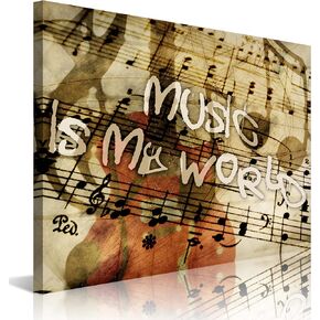 NAN Wind Set of 3 Pieces Modern Music Poster Abstract Colorful Music Notes Art Decor Music Notes Wall Art Stretched and Framed Ready to Hang Music Theme Ideal for Living Room Bedroom Home Decorations