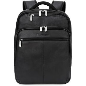 Alpine Swiss Olsen 13" Laptop Travel Backpack Genuine Leather Slim Business Travel Carry On Daypack