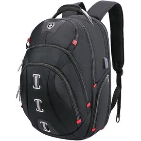 Swissdigital Design Travel Laptop Backpack, College Backpack For men with USB Charging Port Smart Bag with RFID Fits 15.6 Inch Notebook (PIXEL SD857)
