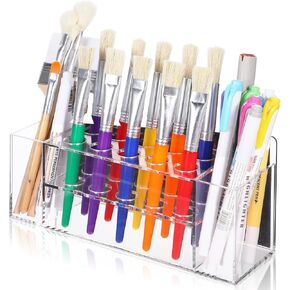 Acrylic Magnetic Dry Erase Marker Holder, 10 Slots Clear Magnetic Marker Holder, Whiteboard Marker Holder, Magnetic Pen Holder for Office, School, Home, Marker,Eraser,Cleaner Not Included