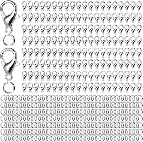 800PCS Necklace Clasp 12mm Bracelet Clasps and Closures & Open Jump Rings Set, Silver Lobster Claw Clasps Bracelet Clasps and Closures Necklace Clasp Extender for Jewelry Making Keychains and Bracelet in Saudi Arabia