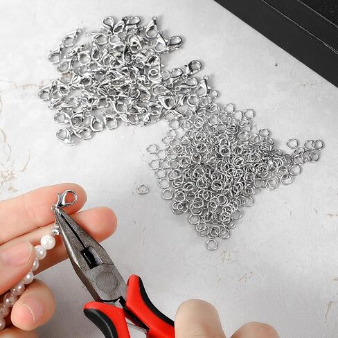 800PCS Necklace Clasp 12mm Bracelet Clasps and Closures & Open Jump Rings Set, Silver Lobster Claw Clasps Bracelet Clasps and Closures Necklace Clasp Extender for Jewelry Making Keychains and Bracelet in Saudi Arabia