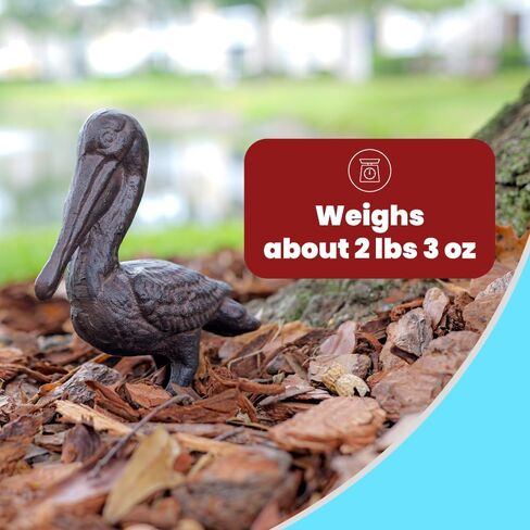 Cast Iron Pelican Decorative Door Stopper and Paperweight - Heavy Duty Door Bumper for Bottom of Door Weighing 2 lbs 3 oz Measuring 6.5'' by 6.5'' - Cute and Functional Door Stopper in Saudi Arabia