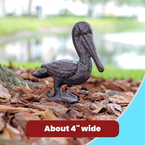 Cast Iron Pelican Decorative Door Stopper and Paperweight - Heavy Duty Door Bumper for Bottom of Door Weighing 2 lbs 3 oz Measuring 6.5'' by 6.5'' - Cute and Functional Door Stopper in Saudi Arabia