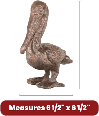 Cast Iron Pelican Decorative Door Stopper and Paperweight - Heavy Duty Door Bumper for Bottom of Door Weighing 2 lbs 3 oz Measuring 6.5'' by 6.5'' - Cute and Functional Door Stopper in Saudi Arabia