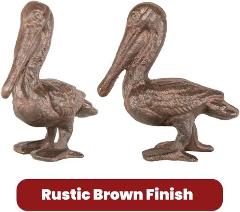 Cast Iron Pelican Decorative Door Stopper and Paperweight - Heavy Duty Door Bumper for Bottom of Door Weighing 2 lbs 3 oz Measuring 6.5'' by 6.5'' - Cute and Functional Door Stopper in Saudi Arabia