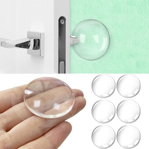 2" Door Stopper Wall Protector 8 Pack, Self-Adhesive Handle Stopper, Wall Shield Bumper Stop Wall Damage & Noise from Doors, Shock Absorbent Gel for Home Office, Clear in Saudi Arabia