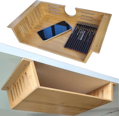 Under Desk Drawer - Under Desk Storage Shelf Wood, Under Hidden Shelf Storage,Drawer Organizer for Office Tables,Workstations (Pull-out Drawer) in Saudi Arabia
