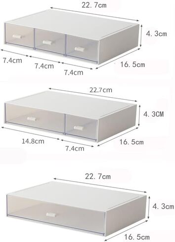 منظم مكتب قابل للتكديس مع 6 أدراج، صندوق تخزين بلاستيكي من 3 طبقات، أدراج سطح المكتب، تخزين المكياج، منظم مكتب وإكسسوارات للمكتب، تخزين مستحضرات التجميل للعناية بالبشرة والمنزل والمدرسة (أزرق) in Kuwait