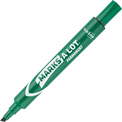 أقلام تحديد دائمة من Avery® Marks-A-Lot®، طرف إزميل، أخضر، عبوة من 12 قطعة in Saudi Arabia