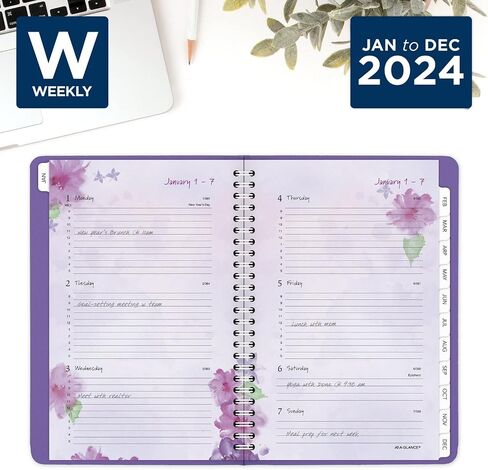 AT-A-GLANCE 2025 Appointment Book Planner, Weekly & Monthly, 5-1/2" x 8-1/2", Small, Beautiful Day, Lavender (938P-200-25) in Kuwait