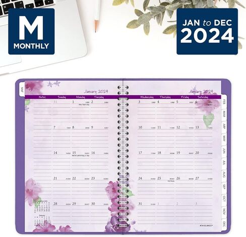 AT-A-GLANCE 2025 Appointment Book Planner, Weekly & Monthly, 5-1/2" x 8-1/2", Small, Beautiful Day, Lavender (938P-200-25) in Kuwait