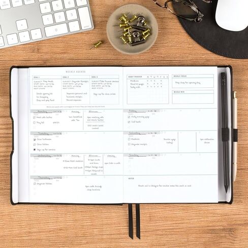 AT-A-GLANCE Foundation Goals Planner, Track Habits, Increase Focus, Weekly & Monthly Undated Journal, 5-1/2" x 8-1/2", Green (FD-200-60) in Saudi Arabia