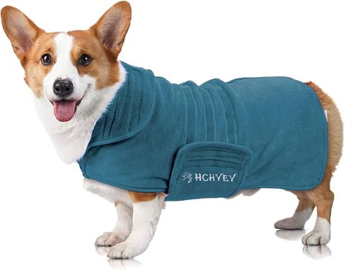 Dog Drying Coat, Double Thick Dogs Robe for Drying After Bathing & Swimming, Premium Microfibre Dog Bathrobe - Super Absorbent Pet Bath Robe for Dogs at Home and Outdoors (Dark Blue, XL) in Saudi Arabia