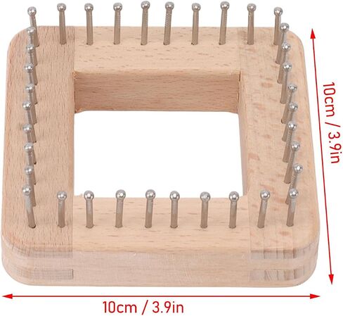Tyenaza Knitting Loom, Knitting Board Wood Crochet Board Mini Square Knitting Tool with Hooks for Weaving Mat Hairband Blanket Sock, 3.9'' x 3.9'' (Small) in Kuwait