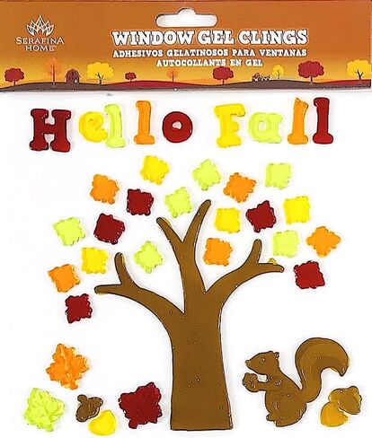 Fall Gel Cling Stickers for Windows and Mirrors - 6 Sheets of Reusable Seasonal Designs: Harvest Truck, Pumpkins, Scarecrow and More! in Saudi Arabia