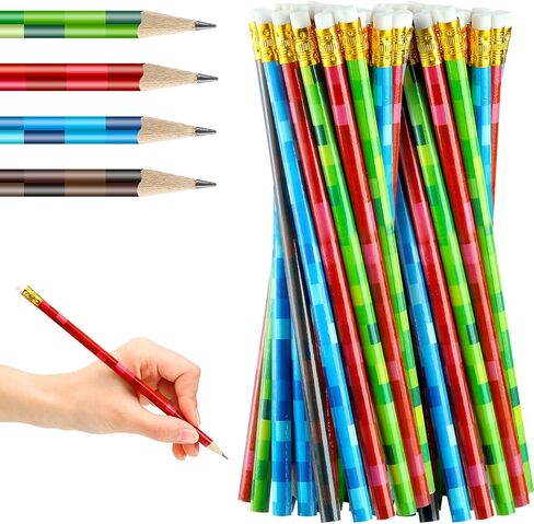 48 قطعة من أقلام الرصاص البكسل المرحة لألعاب الفيديو، أقلام رصاص ذات طابع خاص للحفلات، أقلام فسيفساء متعددة الألوان لمكافآت الفصل الدراسي (بسيطة) in Kuwait