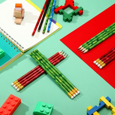 48 قطعة من أقلام الرصاص البكسل المرحة لألعاب الفيديو، أقلام رصاص ذات طابع خاص للحفلات، أقلام فسيفساء متعددة الألوان لمكافآت الفصل الدراسي (بسيطة) in Kuwait