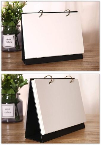Top Spiral Personal Planner 2021 Desktop Standing Calender Planner White Blank 2 Ring Binder Refillable Paper Sketchbook to-Do List Agenda Notepad,Paperboard Cover,26 Sheets in Kuwait