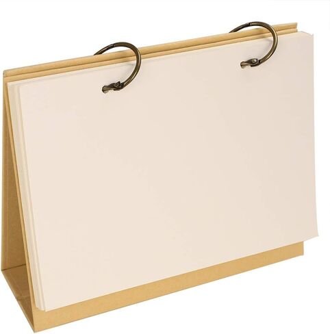 Top Spiral Personal Planner 2021 Desktop Standing Calender Planner White Blank 2 Ring Binder Refillable Paper Sketchbook to-Do List Agenda Notepad,Paperboard Cover,26 Sheets in Kuwait