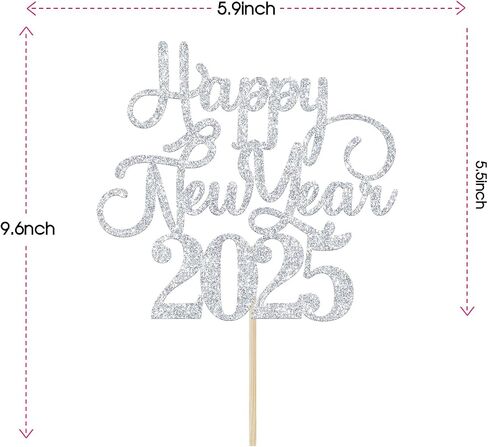 غلاف كعكة Happy New Year 2024، وداعًا 2023 مرحبًا 2024، تشير إلى 2024، لوازم تزيين حفلات رأس السنة الجديدة (جليتر أسود) in Saudi Arabia