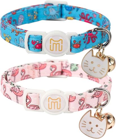 Maca Bates 2 Pack 4th of July Cat Collar with Bell,Patriotic Kitty Collars with Ice Cream Charm,Popsicle Pattren Durable Adjustable Soft Independence Day Gift for Pussy in Saudi Arabia