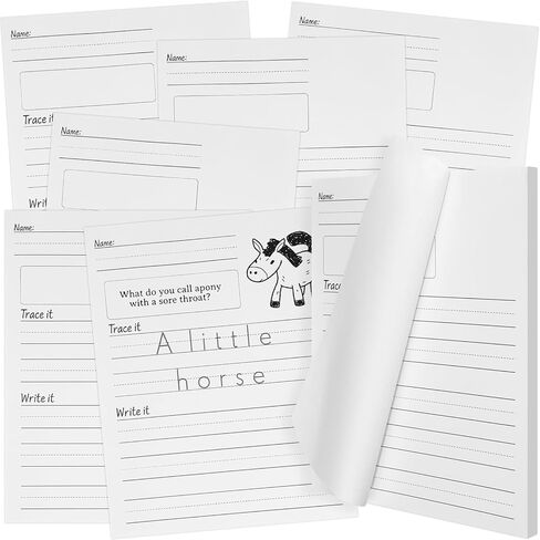 100 ورقة ممارسة الكتابة اليدوية المضحكة للأطفال مع النكات ورقة صورة قصة 8.5 "× 11" كتب الكتابة اليدوية ورقة كتابة القصص للأطفال مصنف مرحلة ما قبل المدرسة الابتدائية رياض الأطفال الفصول الدراسية in Kuwait