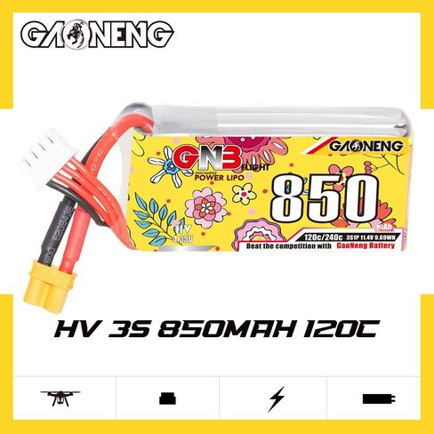 GAONENG 2pcs GNB 3S 550mAh 11.1V 80C with XT30 Plug LiPo Battery for 2.5 inch Toothpick Drone Cine Whoop Drone FPV in Saudi Arabia