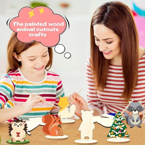 24 حزمة من قطع الغابات الخشبية غير المكتملة، أشكال الغابات البرية، قطع الحياة الحيوانية DIY، قطع الغابة الحيوانية الخشبية للأطفال، ديكور المنزل، زخرفة معلقة، هدية فنية، مشروع فني 12 نمطًا in Kuwait
