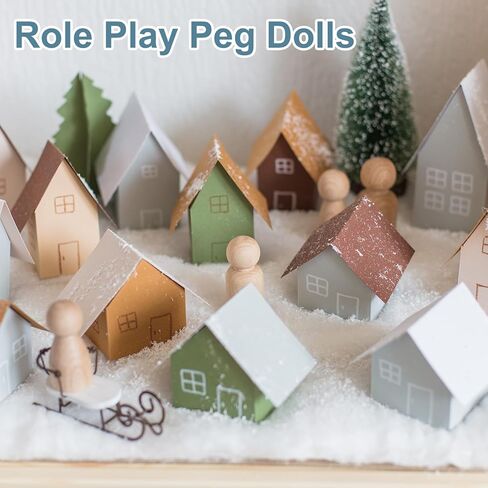 PATIKIL 2 Set Wooden Pegs Dolls, 100Pcs Wood Pegs People Dolls Dad Mom Unfinished Bodies Natural Wood Figures for Painting DIY Crafts Arts Graffiti in Saudi Arabia