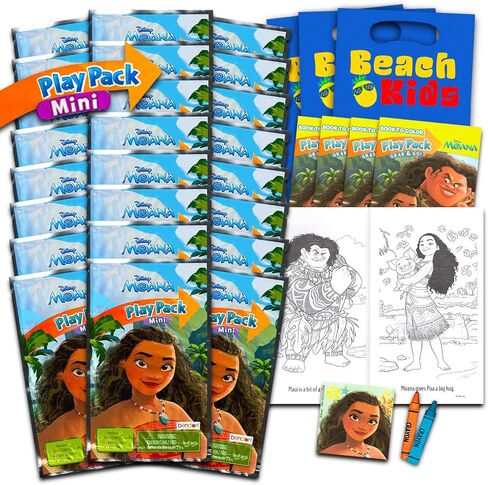 Disney 24 Moana Mini Party Favors Set for Girls, Kids - Bundle with 24 Moana Grab n Go Play Packs with Coloring Pages, Stickers, Goodie Bags, More (Moana Birthday Party Supplies and Decorations) in Saudi Arabia