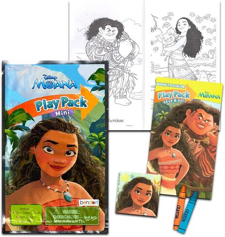 Disney 24 Moana Mini Party Favors Set for Girls, Kids - Bundle with 24 Moana Grab n Go Play Packs with Coloring Pages, Stickers, Goodie Bags, More (Moana Birthday Party Supplies and Decorations) in Saudi Arabia