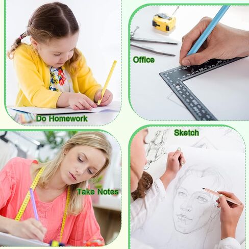 10 قطع قلم رصاص دائم بدون حبر مع ممحاة قلم رصاص قابل لإعادة الاستخدام مع طرف بديل للأطفال للكتابة والرسم والصياغة واللوازم المدرسية للمكتب المنزلي (لون زاهي) in Kuwait