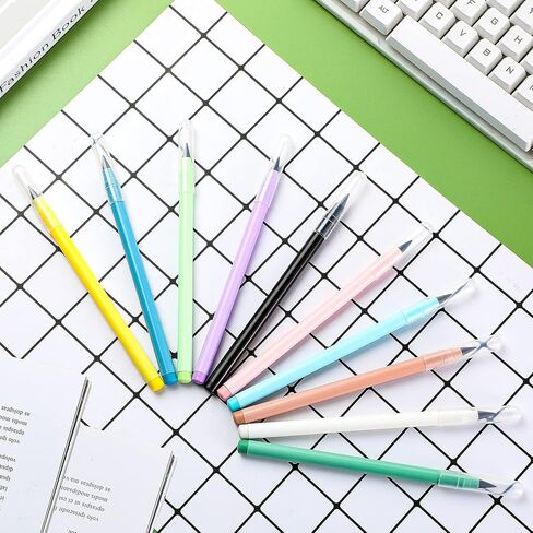 10 قطع قلم رصاص دائم بدون حبر مع ممحاة قلم رصاص قابل لإعادة الاستخدام مع طرف بديل للأطفال للكتابة والرسم والصياغة واللوازم المدرسية للمكتب المنزلي (لون زاهي) in Kuwait