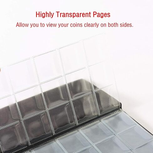 Ettonsun 150 Pockets Coin Collection Album 1.8 x 1.7 Inch Coin Collecting Holder Book Supplies Coin Storage Album for Collectors, Blue in Saudi Arabia