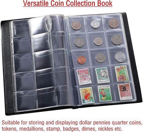 Ettonsun 150 Pockets Coin Collection Album 1.8 x 1.7 Inch Coin Collecting Holder Book Supplies Coin Storage Album for Collectors, Blue in Saudi Arabia