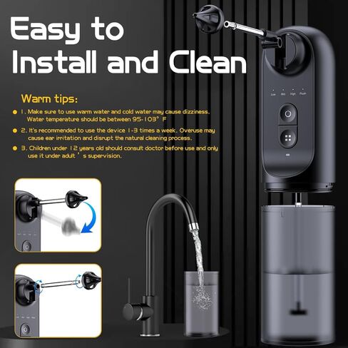 Ear Wax Removal Tool, Ear Cleaner with 1296P FHD Camera, Ear Cleaning Kit with Lights, Compatible with iPhone, iPad, and Android(White) in Saudi Arabia