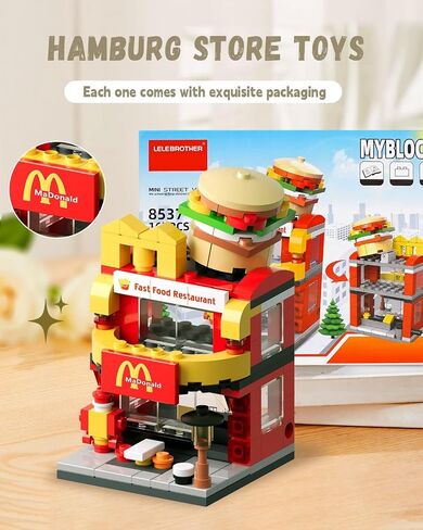 LITTCO Building Blocks City Burger House, Birthday Gifts for Adults and Kids,Toys McDonalds Set 167PCS in Saudi Arabia