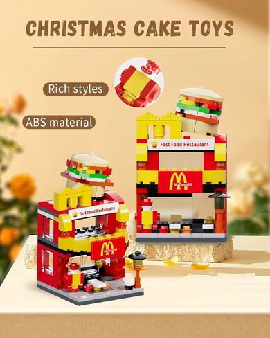 LITTCO مكعبات بناء سيتي برجر هاوس، هدايا عيد ميلاد للبالغين والأطفال، مجموعة ألعاب ماكدونالدز 167 قطعة in Kuwait