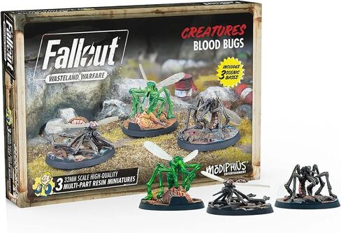 Fallout Wasteland Warfare: Creatures - Blood Bugs - 3 Unpainted Resin Miniatures, RPG, Includes Scenic Bases, 32MM Scale Figures, Tabletop Roleplaying Game Minifigures,Grey in Saudi Arabia