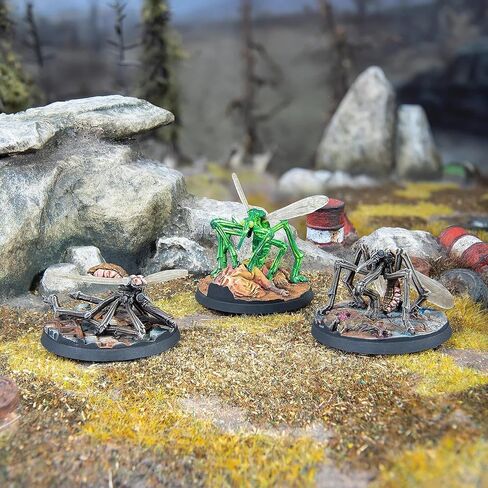 Fallout Wasteland Warfare: Creatures - Blood Bugs - 3 Unpainted Resin Miniatures, RPG, Includes Scenic Bases, 32MM Scale Figures, Tabletop Roleplaying Game Minifigures,Grey in Saudi Arabia