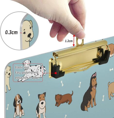 ATTX Cartoon Doodle Puppy Dog Clipboard | Clipboard with Low Profile Silver Clip | Decorative Clipboard for School, Office, Nurse, Art, Business,9 x 12.5 Inches in Saudi Arabia