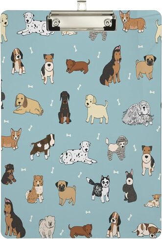 ATTX Cartoon Doodle Puppy Dog Clipboard | Clipboard with Low Profile Silver Clip | Decorative Clipboard for School, Office, Nurse, Art, Business,9 x 12.5 Inches in Saudi Arabia