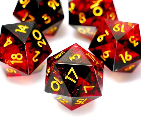 5 Pieces D20 Dice 21MM 20 sideds DND Resin Sharp Edged Resin Dice for Dungeons and Dragons, RPG, MTG Polyhedral D&D Dice (Azure + Purple) in Saudi Arabia